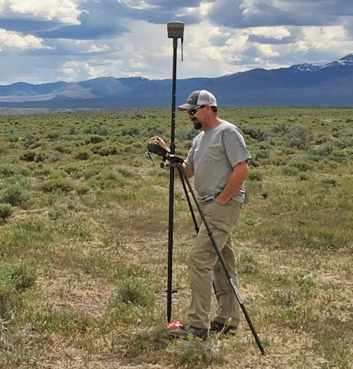 surveying in the field