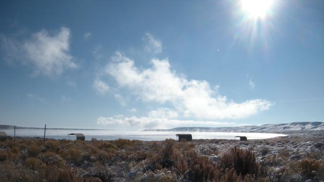 A view of Fontenelle Creek Campground along the Fontenelle Lake in southwestern Wyoming