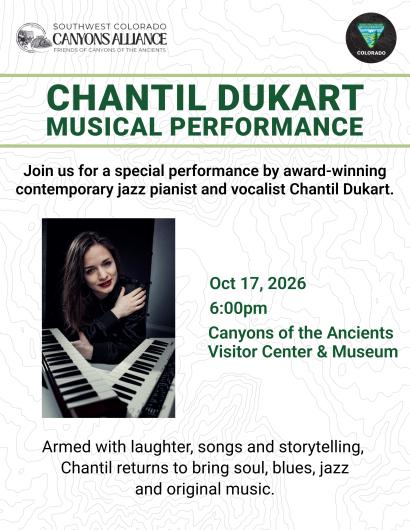 Flyer for the Chantil Dukart performance at CANM