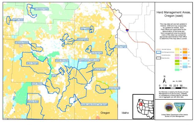 Oregon-Washington Herd Management Area Map