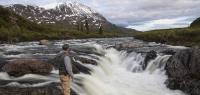 Angler standing at Delta Wild and Scenic River falls