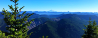 Table Rock Wilderness Area showing steep and rugged terrain of Douglas fir and western hemlock