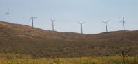 wind turbines on a ridgeline