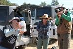 Amanda Gearhart demonstrates soil compaction and walter infiltration