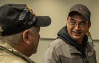 Two Alaska Native veterans talk. 