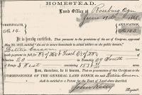 Letitia Carson's homestead certificate