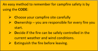 Infographic showing the four steps for campfire safety