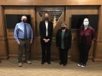 Outgoing President of the Public Lands Foundation Ed Shepard, BLM Director Stone-Manning, Public Lands Foundation President Mary Jo Rugwell,  Public Lands Executive Director Courtney Lyons-Garcia