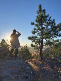 Looking out over the Scratchgravel Hills.