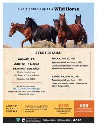 BLM to host wild horse and burro event in Annville, Pennsylvania 