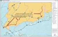 Map of White Mountains National Recreation Areas showing location of temporary trail closures.
