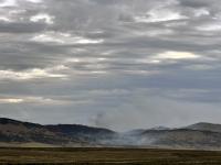 Small smoke plume over the Matt Staff Road fire