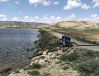 Teton Reservoir Dam and water pump
