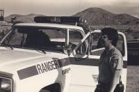 Felicia Probert standing next to her Ranger truck in the 1980s