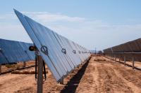 Solar panels at a White Wing Ranch construction site on private land in Yuma County, Ariz., on Thursday, Aug. 31, 2023.