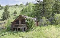 Old cabin in historic Silver City Idaho