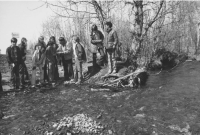 Students outdoors at Campbell Tract years ago. 