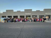 A group of first responders and children
