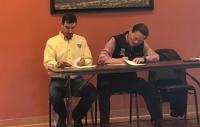 Field Manager Adam Lujan and Pueblo of Jemez Governor Peter Madalena sign a renewed co-stewardship agreement.