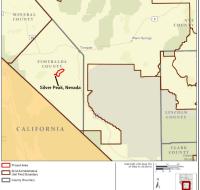 A map depicts the location of a lithium mine and the town of Silver Peak, Nevada.