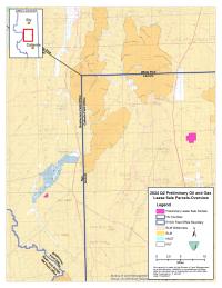 A map showing oil and gas lease sale parcels in Lincoln and Nye Counties.
