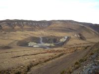 Landscape view of a Bentonite mine in Hot Springs County in northwest Wyoming