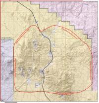 Bullfrog Herd Management Area surrounds Beatty in Nye County, Nevada.