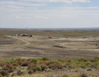 Landscape view of Pacific soda trona mine south of Green River in Sweetwater County, WY.