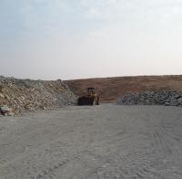 Heavy equipment working within a zeolite mine in southwest Idaho.