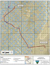 Map showing location of electrical transmission line east of Interstate 80.