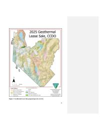 Map showing the location of proposed geothermal lease parcels in Carson City District. The parcels are located along the I-80 corridor east of Sparks.