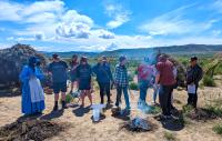 Public gathered at the California Trails Interpretive Center, Trail Days event.