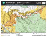 Map of modified public land closure for Wright Draw and Turner Gulch Fires