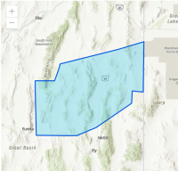 Map showing an area of eastern Nevada east of Eureka and north of McGill.