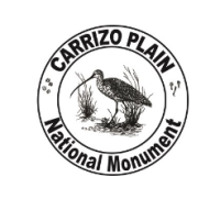 sand piper bird drawing in a circle with Carrizo Plain National Monunent text around it.