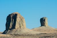 Two buttes on a dessert landscape
