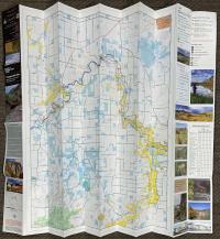 Photo of the Upper Missouri River Breaks National Monument transportation map, printed and folded.