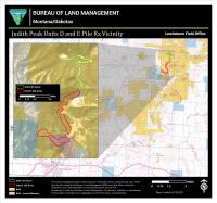 Vicinity map of the Judith Peak fuels treatment area and its proximity to Lewistown, Montana.