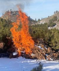 The BLM will begin burning slash piles in Lawrence  County, S.D. to take advantage of recent snowfall. (BLM  photo.)