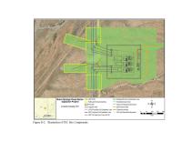 Diagram showing location of various facilities at the site of the proposed power transmission facility in Lincoln County, Nevada.