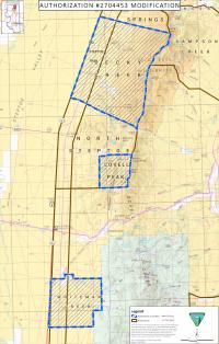 Map showing Becky Creek, Lovell Peak, and Whiteman Creek Allotments near Ely.