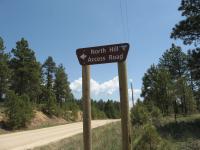 a sign of North Hills Access Road
