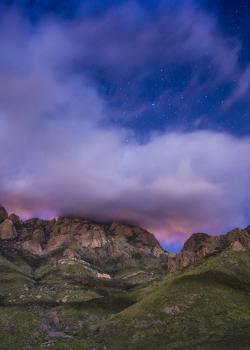 A starry sky over the The Organ Mountains-Desert Peaks National Monument.