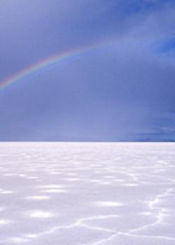 Rainbow over the Bonneville Salt Flats