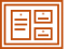 Line drawing glyph of a bulletin board with post it notes