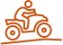 Line drawing glyph of a atv rider