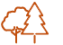orange icon with two ypes of trees