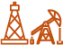 orange oil and gas pump and well icon