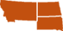 Orange state icon with Montana, North Dakota, and South Dakota