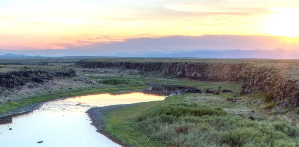A sunset shot of the Rio Grande river